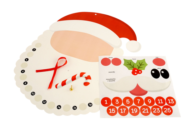 materiel Calendrier de l'Avent Père Noël en carte forte - Calendriers de l'Avent - 10doigts.fr