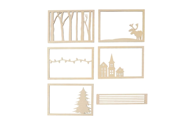 materiel Scène en bois ciselé forme - Crèches et villages de Noël à fabriquer - 10doigts.fr