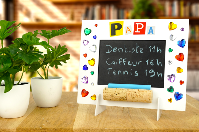 Mémo pour la fête des pères - Gommettes Alphabet, messages - 10doigts.fr