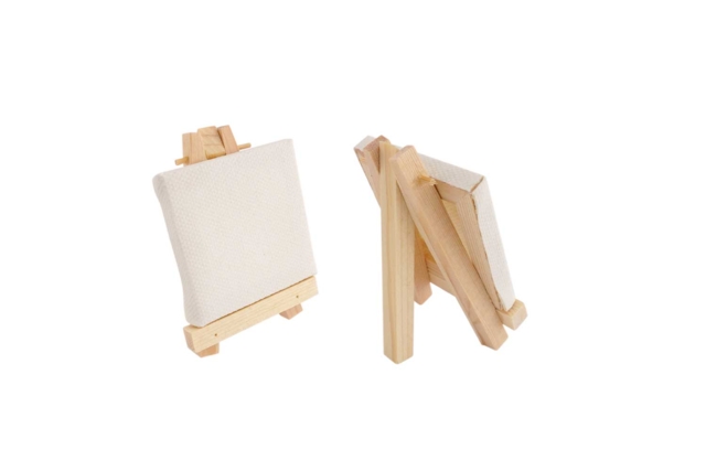 mini chevalet et toile blanche - Châssis et Cartons toilés - 10doigts.fr