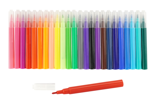 mini feutres 24 couleurs - Feutres pointes moyennes : l'outil polyvalent pour le dessin et l'école - 10doigts.fr
