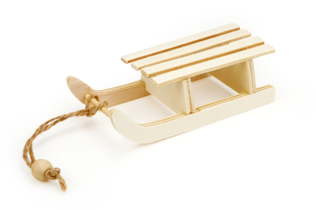 mini luge en bois - Objets en bois Noël - 10doigts.fr