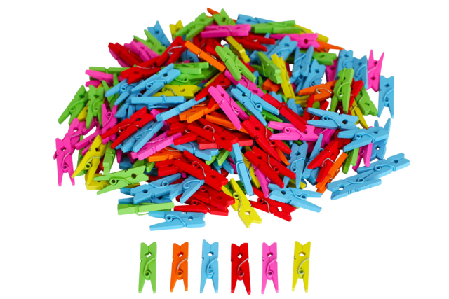 mini pince à linge bois couleur - Pinces à linge en bois - 10doigts.fr