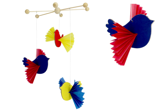 mobile en bois oiseaux - Supports pour mobiles - 10doigts.fr