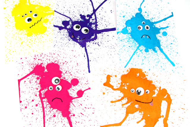 Monstres avec de l'encre - Ramettes de papiers - 10doigts.fr