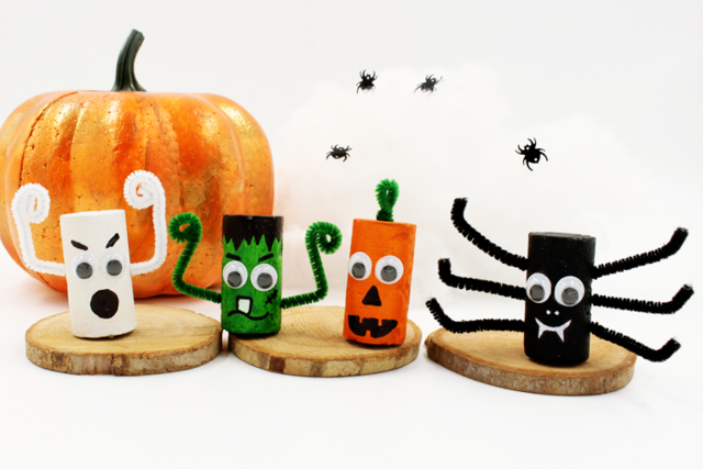 Monstres d'Halloween en bouchons - Supports en Liège - 10doigts.fr
