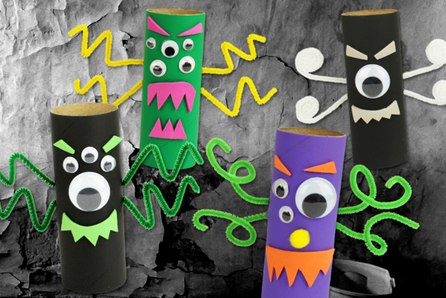 Monstres en rouleaux en carton - Caoutchouc Mousse - 10doigts.fr