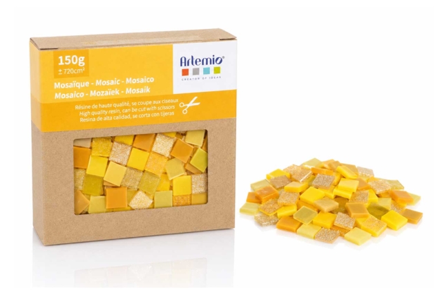 Mosaiques en résine, 1 x 1 cm - Mix jaune - Mosaïques en résine - 10doigts.fr
