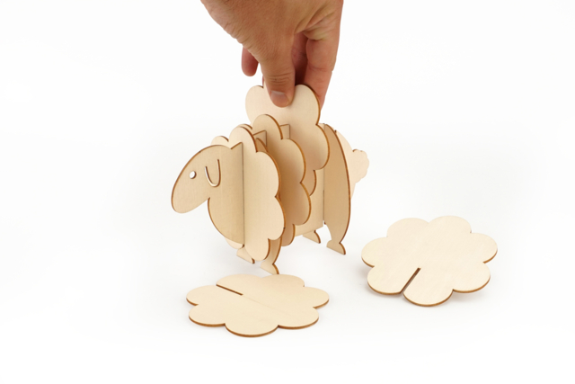 Mouton 5 dessous-de-verre à monter - Objets bois pour la cuisine - 10doigts.fr