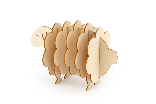 Mouton 5 dessous-de-verre en bois brut - Objets bois pour la cuisine - 10doigts.fr