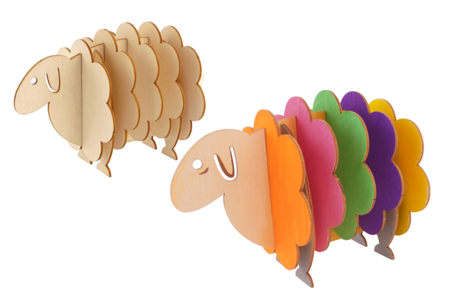 Mouton 5 dessous-de-verre posca - Objets bois pour la cuisine - 10doigts.fr