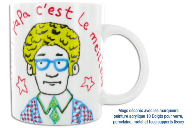 Mug Fêtes des pères - Supports en céramique à décorer - 10doigts.fr