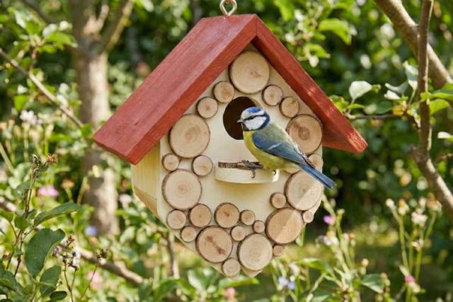 nichoir en bois décoré - Nichoirs, mangeoires en bois - 10doigts.fr