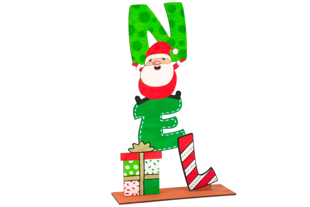 noel sur socle en bois - Objets en bois Noël - 10doigts.fr