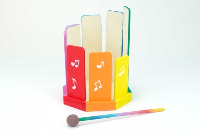 octoblock en bois peins - Instruments en bois - 10doigts.fr