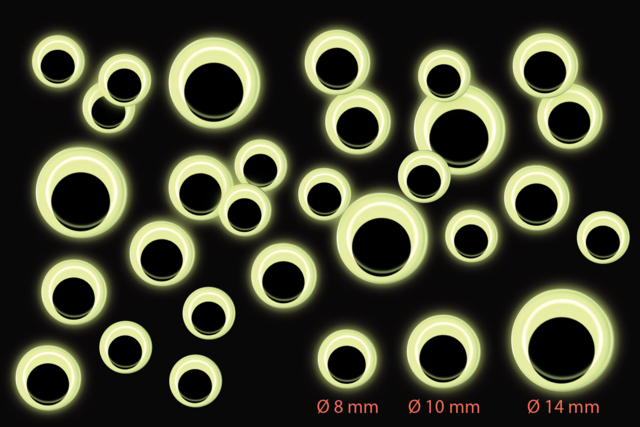 oeil brille dans le noir - Yeux mobiles - 10doigts.fr