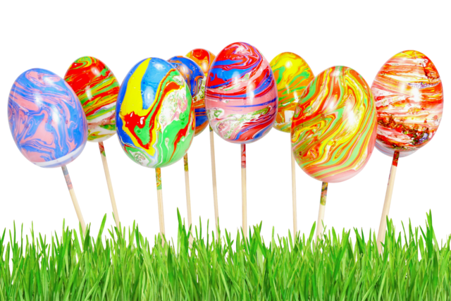 Oeufs de Pâques marbrés - Peinture marbling - 10doigts.fr