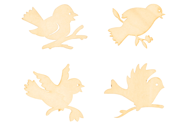 oiseaux en bois - Déco en bois brut - 10doigts.fr