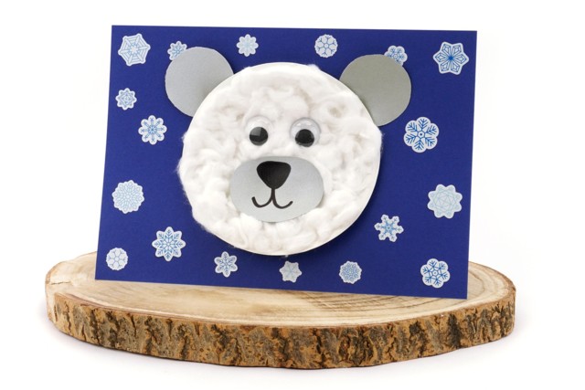 Ours polaire avec des boules de coton - Décorations de table - 10doigts.fr