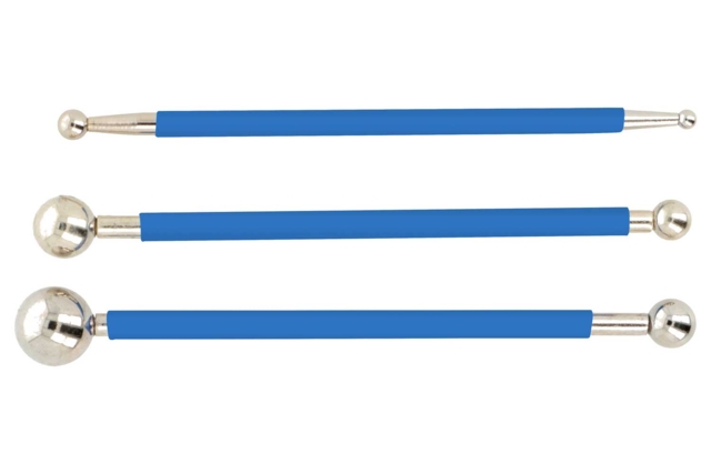 Outils à embosser double pointe - 3 pièces - Métal à repousser : tout le matériel pour vos créations en relief - 10doigts.fr