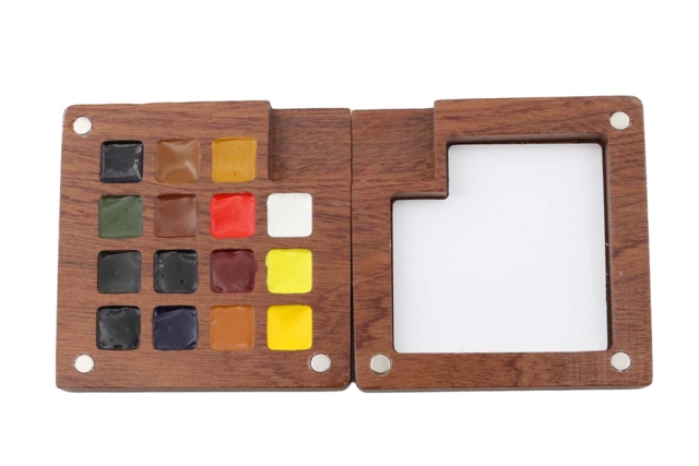 Palette aquarelle nomade en bois - Couleurs aquarelle - 10doigts.fr