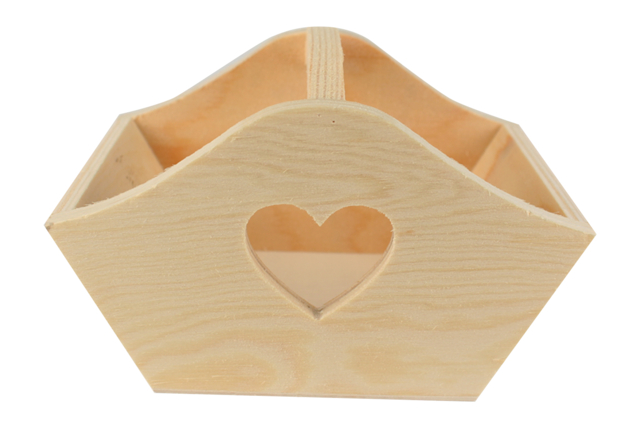 panier découpe coeur bois - Paniers en bois - 10doigts.fr