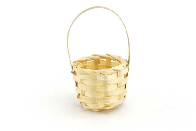 Panier rond bois tressé - Paniers en bois - 10doigts.fr