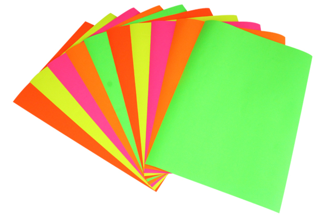 Papier affiche couleurs fluos assorties - Papier affiche - 10doigts.fr