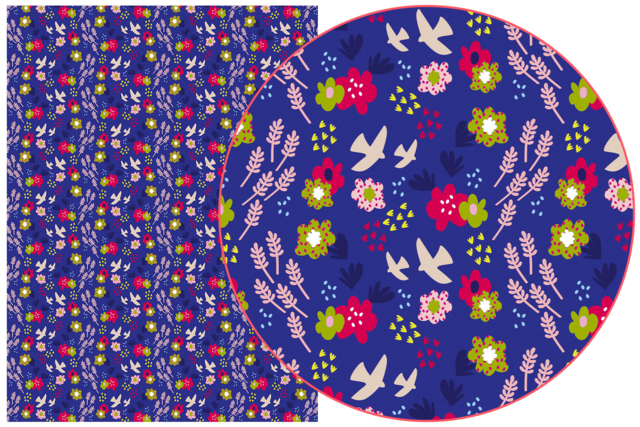 papier decopatch bleu oiseaux - Papiers Décopatch - 10doigts.fr