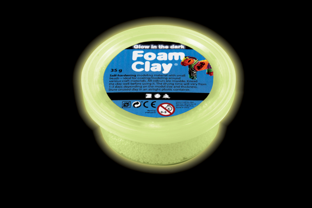 Pâte à modeler Foam Clay phosphorescente - Pot de 38,5 gr - Pâtes à modeler autodurcissantes - 10doigts.fr
