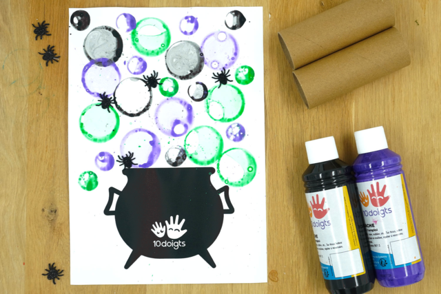 Peinture à bulle : Chaudron d'Halloween - Accessoires créatifs Halloween - 10doigts.fr