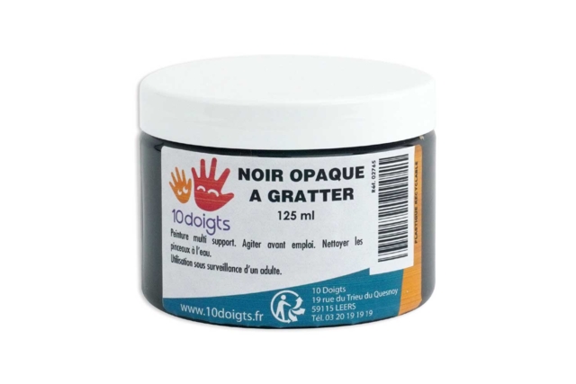 peinture à gratter noire - Peinture à gratter - 10doigts.fr
