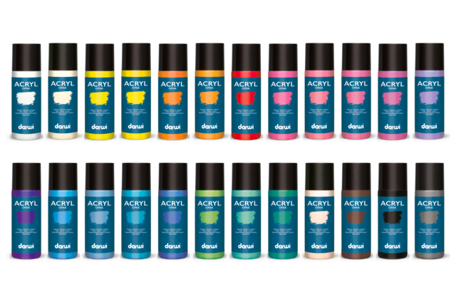 peinture acrylique opaque darwi 80 ml - Peinture acrylique mate - 10doigts.fr