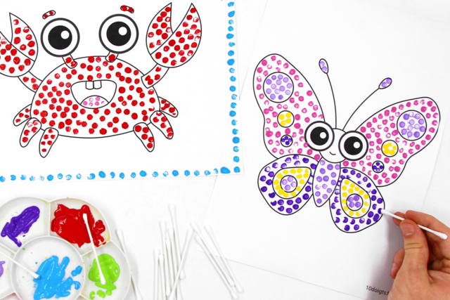 Peinture au coton-tige - Tampons mousse, éponges - 10doigts.fr