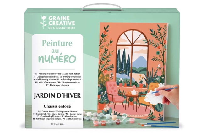 Peinture au numero - Jardin d'hiver  30 x 40 cm - Peinture aux numéros : découvrez l'art du tableau numéroté pour tous - 10doigts.fr