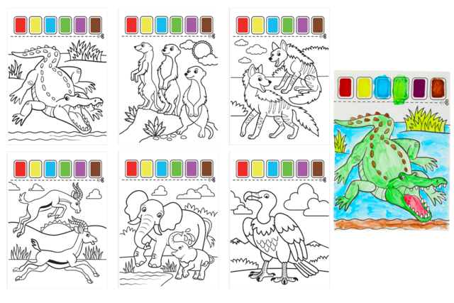 peinture crocodile - Peintures bébé - 10doigts.fr