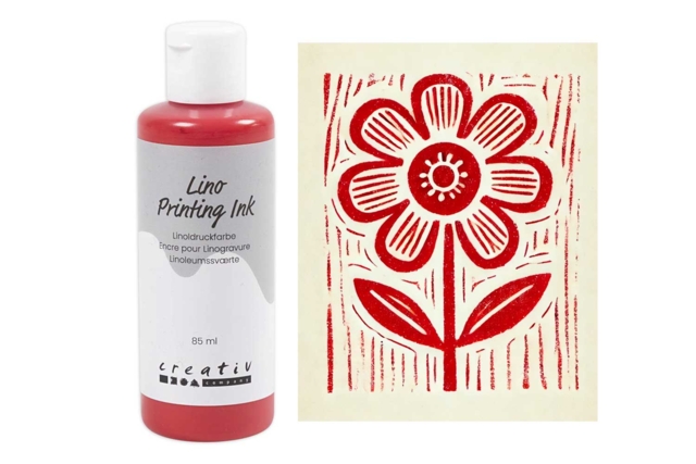 Peinture Linogravure, 85 ml Rouge - Peinture et encre pour linogravure : notre matériel pour graver et imprimer - 10doigts.fr