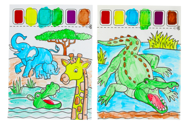 peinture numéro de la savane - Peintures bébé - 10doigts.fr