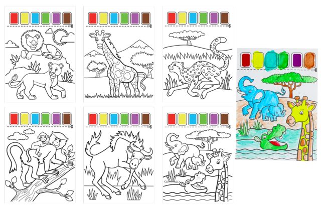 peinture savane - Peintures bébé - 10doigts.fr