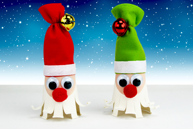 Père Noël avec un gobelet et de la feutrine - Décorations de table - 10doigts.fr