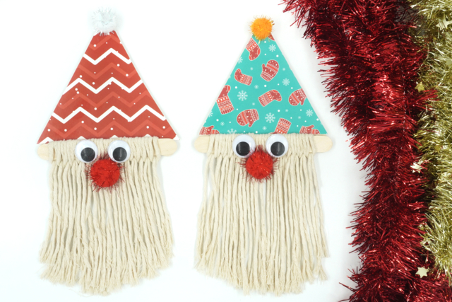 Père Noël et sa barbe en fil macramé - Papiers saisonniers - 10doigts.fr