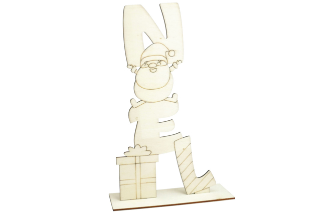 père noel support bois - Objets en bois Noël - 10doigts.fr