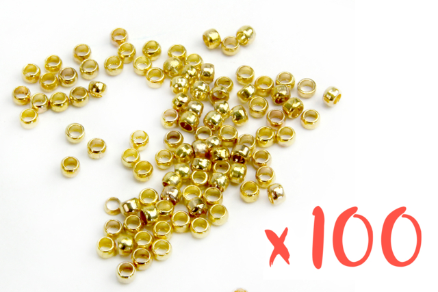 Perles à écraser dorées - 100 pièces - Perles à écraser - 10doigts.fr