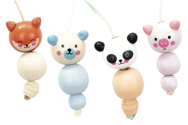 perles bois animaux - Perles Bois - 10doigts.fr