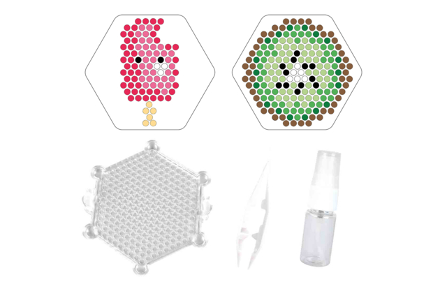 Perles d'eau glace - kiwi plaque diam. 10,5cm +spray+perles - Aqua perles - 10doigts.fr