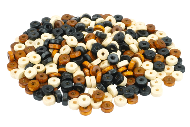 perles en bois rondelles naturelles - Perles Bois - 10doigts.fr