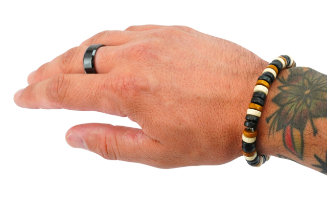 perles rondelles homme - Perles Bois - 10doigts.fr