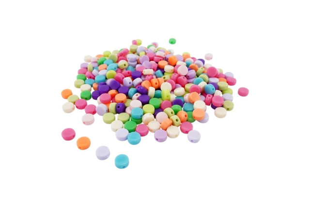 Perles rondes plates - 300 perles - Perles Couleurs Opaques - 10doigts.fr
