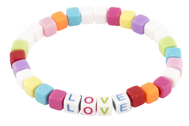 perls cubes bracelet enfants - Perles Couleurs Opaques - 10doigts.fr