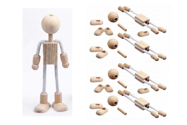 Personnages en Bois Articulés - Jeux et Jouets en bois - 10doigts.fr